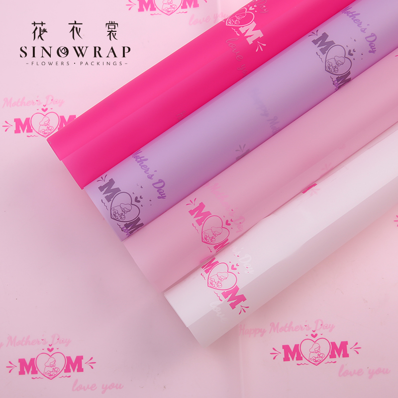 2026 SINOWRAP Mother's Day New Flower Wrapping Paper Translucent Waterproof 58*58CM50Micro Bouquet Wrapper in Stock Korean Style