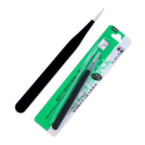 Pinzas de Acero Inoxidable con Punta Curva y Recta para Recoger Diamantes de Imitación, Pinzas para Decoración de Uñas, Práctica de Manicura con Cristales - Product Image 1