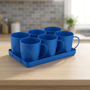BON BON COFFEE <b>MUG</b> <b>6</b> PCS PACK with TRAY Classic PP Plastic Eco-Friendly Party Microwave Safe 300ml - Product Image 3