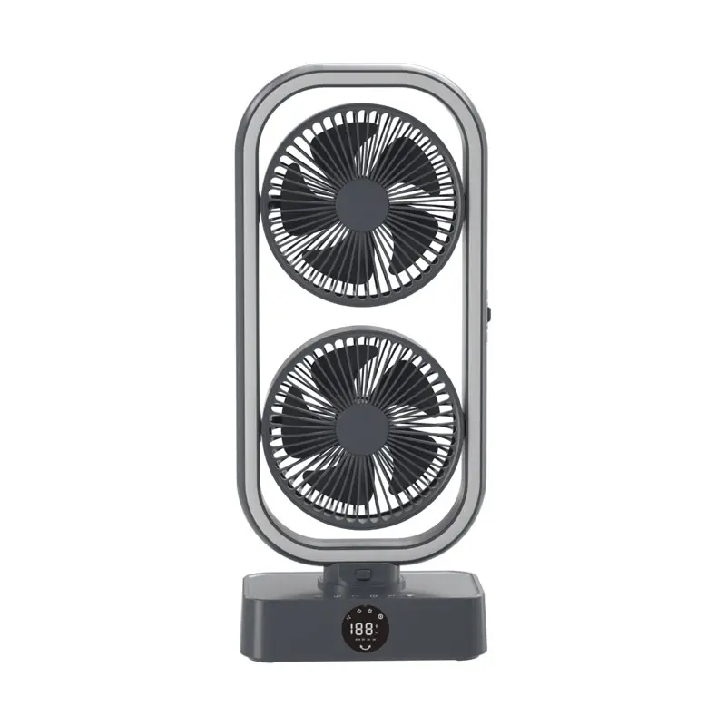 2022 Best Selling Rechargeable Usb Portable Mini Cool Mist Air Twin Tower Fan for Home Use With Light