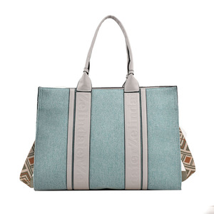 Nuevo Bolso de Lona de Gran Capacidad con Diseño de Color en Contraste, Bolso de Mano Moderno para el Trabajo y Viajes, Bolso Tote Tanjing - Product Image 1