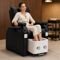 Chaise de pédicure en cuir PU inclinable, fauteuil de spa pour massage des pieds, idéal pour salon de beauté, vente chaude, personnalisation OEM/ODM, logo sur mesure