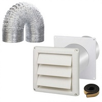 Kit de ventilation pour sèche-linge en aluminium, tuyau/conducteur de 4 pouces, connecteur/plaque murale de 5,25 pieds, fixation murale pour ventilateurs de salle de bain et plafond