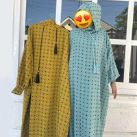 Nouveau modèle de hijab musulman Abaya, deux couleurs, broderie 3D, robe à fleurs, robe de prière islamique Dubaï, vêtements pour filles, kaftan une pièce
