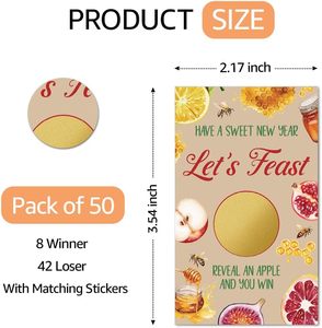 Tarjeta Rasca y Gana Personalizable para un Año Nuevo Dulce, Juego <span class=keywords><strong>de</strong></span> Rasca y Gana <span class=keywords><strong>de</strong></span> Nochevieja para Reuniones <span class=keywords><strong>de</strong></span> Amigos - Product Image 4