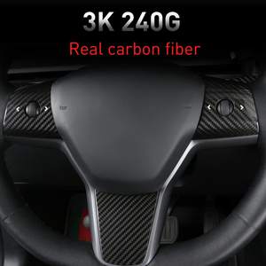 Cubierta Decorativa para Volante de Alta Calidad para Tesla Model 3/Y, Accesorios Decorativos (Fibra de Carbono Brillante), Accesorios para Automóviles - Product Image 4