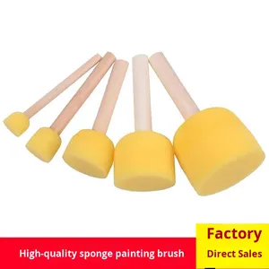 Set di 5 Pennelli Spugna <span class=keywords><strong>per</strong></span> Pittura Fai-da-Te <span class=keywords><strong>per</strong></span> Bambini, Manico in Legno, Design a Fungo, <span class=keywords><strong>per</strong></span> Arte e Graffiti - Product Image 3