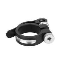WAKE Collier de Selle Vélo à Libération Rapide en Alliage d'Aluminium Anodisé Sablé 28.6mm/31.8mm/34.9mm Noir/Argent