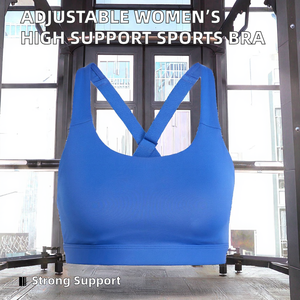 สปอร์ตบราคุณภาพสูง ปรับได้ สำหรับผู้หญิง รองรับแรงกระแทกสูง สายไขว้หลัง เหมาะสำหรับการฝึกซ้อม วิ่ง โยคะ ฟิตเนส ออกกำลังกาย ช่วยพยุงหน้าอกได้ดี - Product Image 2