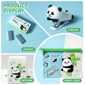 सुंदर पांडा स्टेशनरी किट-स्टेपलर, नोटबुक, पेंसिल पाउच + 1 स्टेपल का बॉक्स | छात्र और कार्यालय की आपूर्ति - Product Image 6