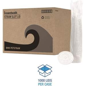 Couvercles jetables Boardwalk BWKPET912STRAW pour gobelets froids transparents avec fente pour paille – Convient aux gobelets de 9 oz. Squat 12 Oz. Gobelets en PET (1000/carton) - Product Image 5