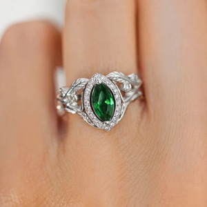 F709 Anello vintage in argento con pietre laterali in diamanti naturali taglio marquise per gioielli da fidanzamento da donna - Product Image 3