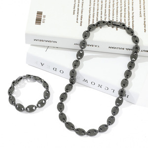 Collana a Catena con Chicchi di Caffè Neri NL2047, Collana Cubana Personalizzata con Diamanti, Gioielli Hip Hop, Girocollo per Donne - Product Image 5