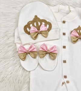 Ensemble cadeau quatre pièces pour nouveau-né d'un mois, garçons et filles, body, barboteuse, combinaison, style européen américain - Product Image 3