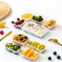 Barquettes alimentaires divisées compatibles micro-ondes, boîtes bento jetables en PP sans BPA pour la restauration
