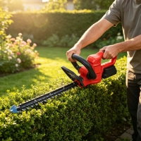 Taille-haie sans fil L&P 20V 1200 tr/min 16-18 pouces à double lame, frein électronique découpé au laser, poignée arrière rotative