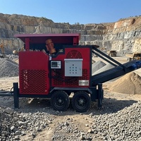 Concasseur à mâchoires mobile Upsen Utc503 avec moteur, capacité de 20 t/h, portable sur roues pour le recyclage