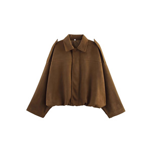 Nouvelle collection automne 2025 – Blouson <span class=keywords><strong>aviateur</strong></span> en daim uni pour <span class=keywords><strong>femme</strong></span>, style européen <span class=keywords><strong>et</strong></span> américain, col tendance - Product Image 3