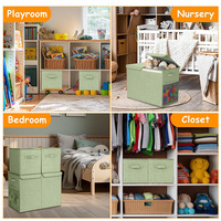Boîte de rangement pliable multifonctionnelle en tissu non tissé pour armoire, organisateur domestique, bac à vêtements réutilisable avec couvercle