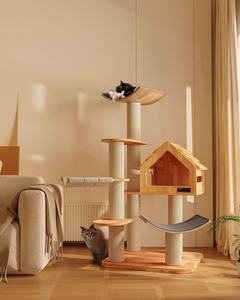 Arbre d'escalade de chat en bois de grande taille en gros d'usine pour plusieurs chats - Product Image 3