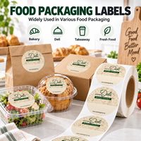 Étiquettes personnalisées pour boulangerie et charcuterie, autocollantes en rouleau, blanches, en BOPP, pour boîtes à emporter, sacs et contenants alimentaires