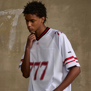 25/26 Original personalizado americano malla <span class=keywords><strong>de</strong></span> gran tamaño Vintage fútbol baloncesto Hockey béisbol carreras FÚTBOL Camisetas Jersey - Product Image 2