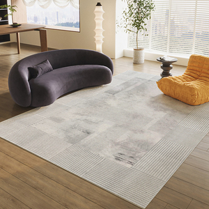 Thảm phòng khách kiểu kem đơn giản Thảm Bàn cà phê gia đình diện tích lớn chống vết bẩn - Product Image 2