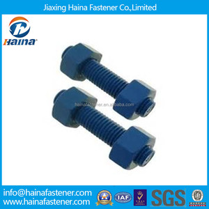 China PTFE recubierto de ASTM A193 B7/ A320-L7 perno <span class=keywords><strong>prisionero</strong></span> con 2h tuercas hexagonales - Product Image 4