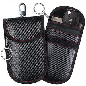 Fibre de carbone voiture porte-clés portefeuille téléphone portable sac rfid bloqueur protecteur pochette porte-clés sac de rangement divers - Product Image 1
