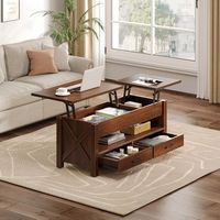 Table basse en bois au design moderne et simple, réglable en hauteur, avec garantie d'un an, pour salon, Fujian