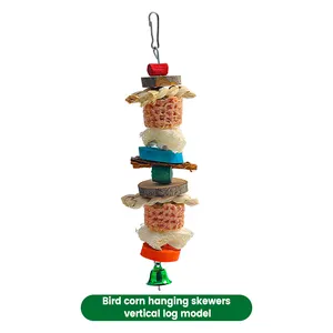 New Arrival Healthy And Natural Corn Cob Parrots Corn Husk String Set Parrot Cage Toys Bird Swing Toy