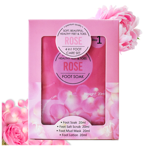 Rose Pedicure Kit 4 bước chân chân Spa pha lê Jelly thực vật tự nhiên chiết xuất thảo dược - Product Image 1