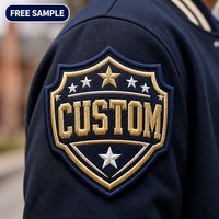 Badge personnalisé avec logo, patch en tissu chenille 3D alphabet, découpe à la presse, bordure surjetée, thermocollant pour casquettes et vestes, OEM