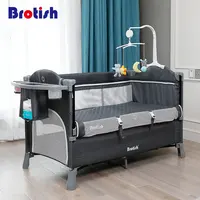 Multifunctional Baby Crib Cot with Wheels, Baby Bed Playpen