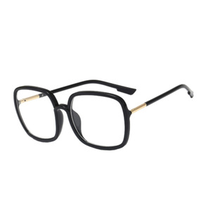 Monturas de Gafas Cuadradas con Aro Completo, Lentes de Resina con Protección Anti Luz Azul, Unisex, Ligeras, Transparentes, Negras, con Marco Transparente - Product Image 4