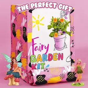 Novelty 6 Compressed Soil Discs Packets Plastics Pots Creative Interesting Fairy Garden Bonsai Tool Kit Children's Day Gifts