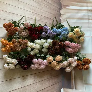 Schlussverkauf einzelne mehrköpfige künstliche Rosen Hochzeit Hochzeitsdekoration künstliche Blumen künstliche Pflanzen