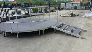 Portable Aluminum Alloy Stage Deck Simple Mobile T-Round Stage with Lift Function for Exhibitions and Shows - Product Image 6