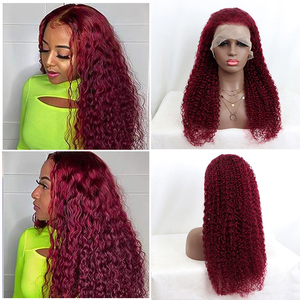 Cabello humano 100% de grado 10a para mujeres negras, proveedores de Vietnam, 13x4, pelucas de encaje frontal Jerry, rizado 99j - Product Image 4