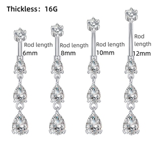 Gaby Chất Lượng Cao 925 Sterling Silver <span class=keywords><strong>Belly</strong></span> <span class=keywords><strong>Button</strong></span> Piercing Nhẫn Sáng Bóng Nước Giọt <span class=keywords><strong>Belly</strong></span> Nhẫn Bạc 14G Dangle <span class=keywords><strong>Belly</strong></span> Nhẫn - Product Image 3