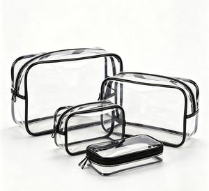 กระเป๋าเก็บเครื่องสำอาง PVC กันน้ำแบบใสสำหรับผู้หญิง ใช้ในห้องน้ำ - Product Image 1
