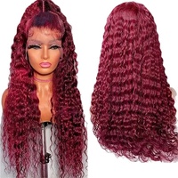Perruque Lace Frontale pour Femme, Cheveux Longs Ondulés Bouclés, Volumineuse, Naturelle, Couvre Toute la Tête, Dentelle Transparente, Cheveux Remy, Anti-Frisottis