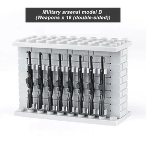 MOC Equipo de Almacenamiento para Colgar Rifles en la Pared, Bloques de Construcción Ensamblados, Piezas de Personajes, Plástico ABS, Juguete para Niños - Product Image 2