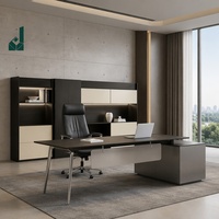 Bureau de direction professionnel JQYX MFC avec pieds en acier inoxydable, moderne, facile à assembler, poste de travail durable pour suite de bureau de direction