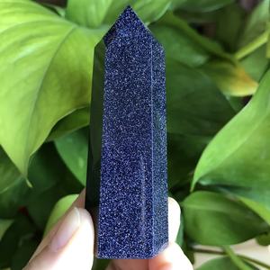 Piedra de Cristal de Arena Azul Natural Pulida Estilo Bohemio al por Mayor, con Punto de Sangre de Dragón, para Decoración del Hogar y Regalos Festivos - Product Image 6