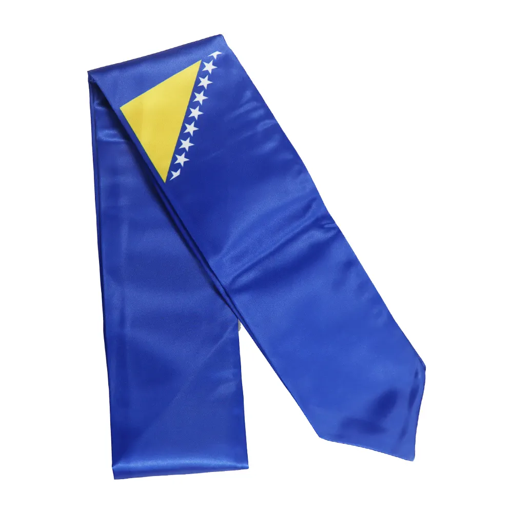 Bosnien Flagge Erwachsenen Unisex benutzer definierte Design gedruckt Graduation Sash Satin Schal National flagge