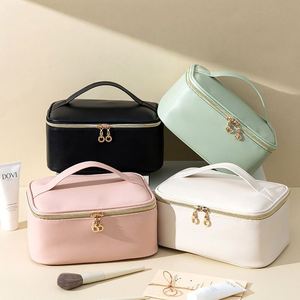 Bolsa de Maquillaje de Viaje con Cierre, Impermeable, de Gran Capacidad, Portátil, Ecológica, de PU, Simple y Moderna para Mujer - Product Image 2