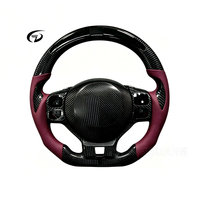 Volant chauffant et lumineux en cuir perforé rouge en fibre de carbone personnalisé de haute qualité pour Lexus IS250