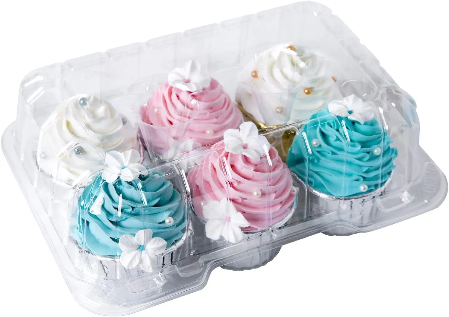 Özel 1 2 4 6 12 Cupcake taşıyıcı tutucular temizle plastik Blister kapaklı konteynerler tatlı kekler ambalaj kutusu kubbe kapaklı