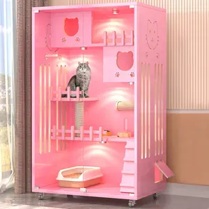 Luxury Large Carrier Pet Play Breeding Cage Pet House Oversized Space Fully Transparent Cat Villa Cat House